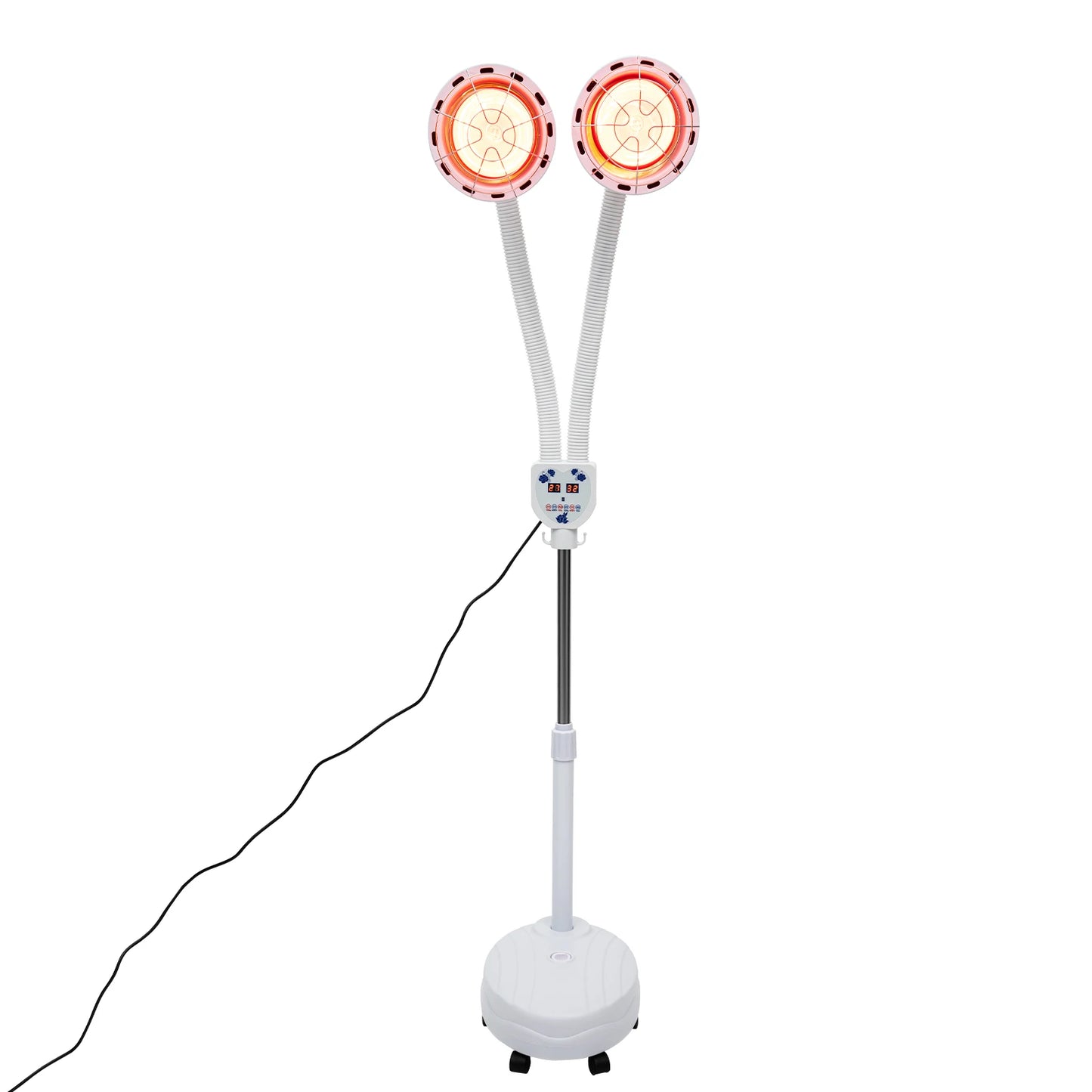 275W Double Head Infrared Therapy Lamp With 360 Degree Wheels