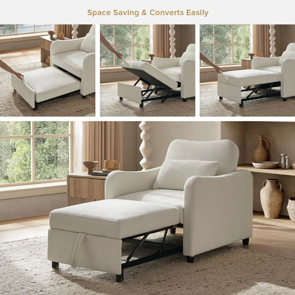 Sophie Multifunctional Convertible Sleeper Chair Sofa Bed With Adjustable Features