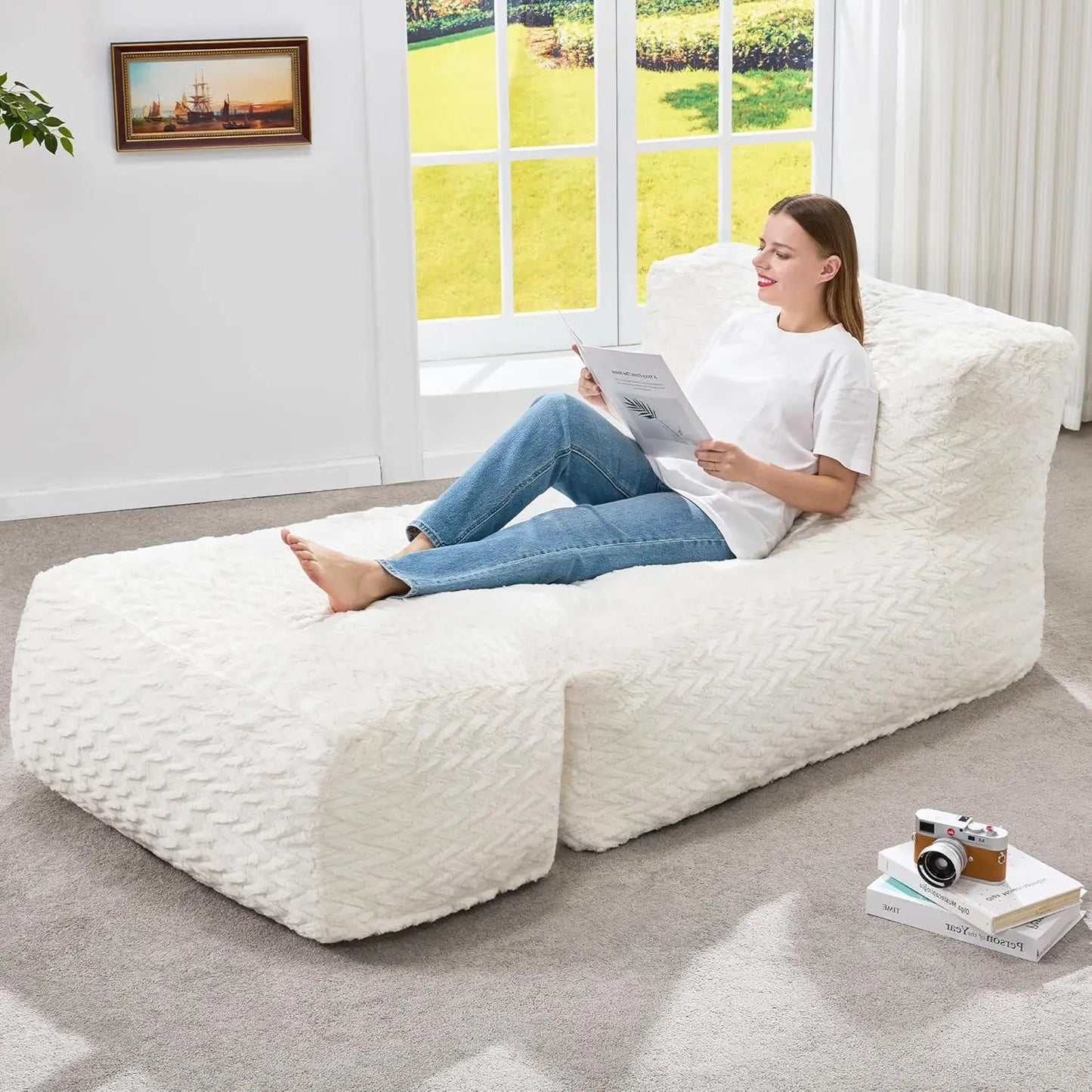 High Concerned Bean Bag Lounger With Memory Foam Filled