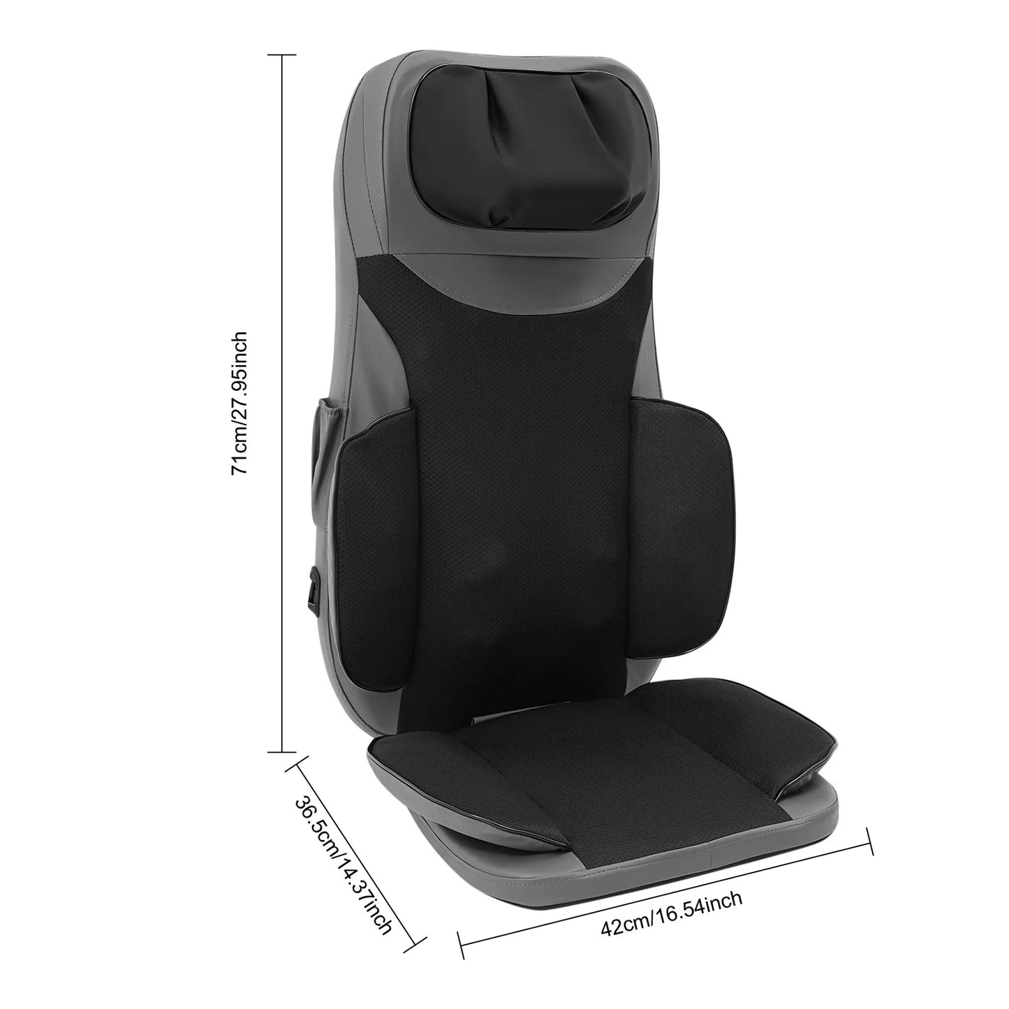 Heated Massage Cushion 5-In-1 Back Massager Pad Shiatsu Vibration
