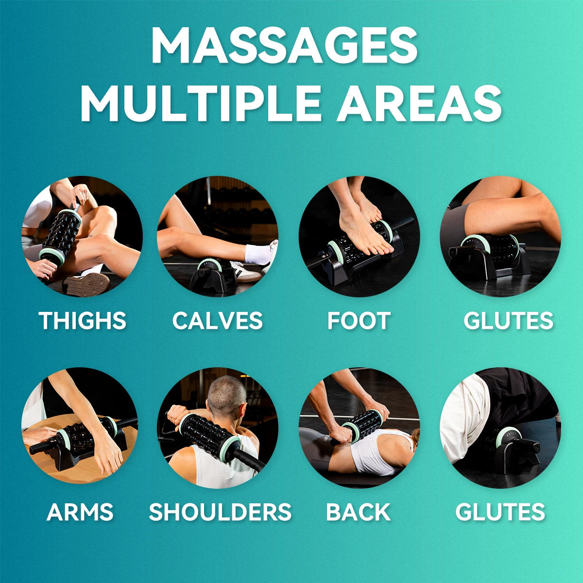 RPM Rolling Percussion Massager 5-Speed Hand Held Massager for Leg Back Foot Calf Muscle Relaxation Whole Body Relief