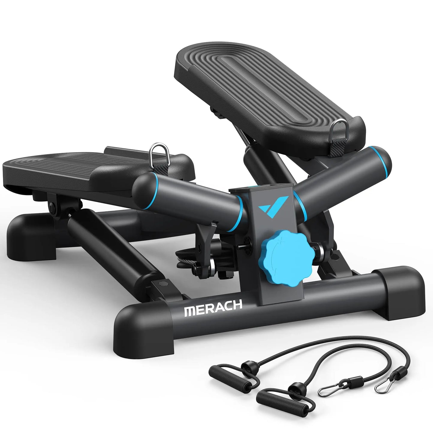 MERACH Mini Stepper With Resistance Band 330LBS Capacity For Fitness