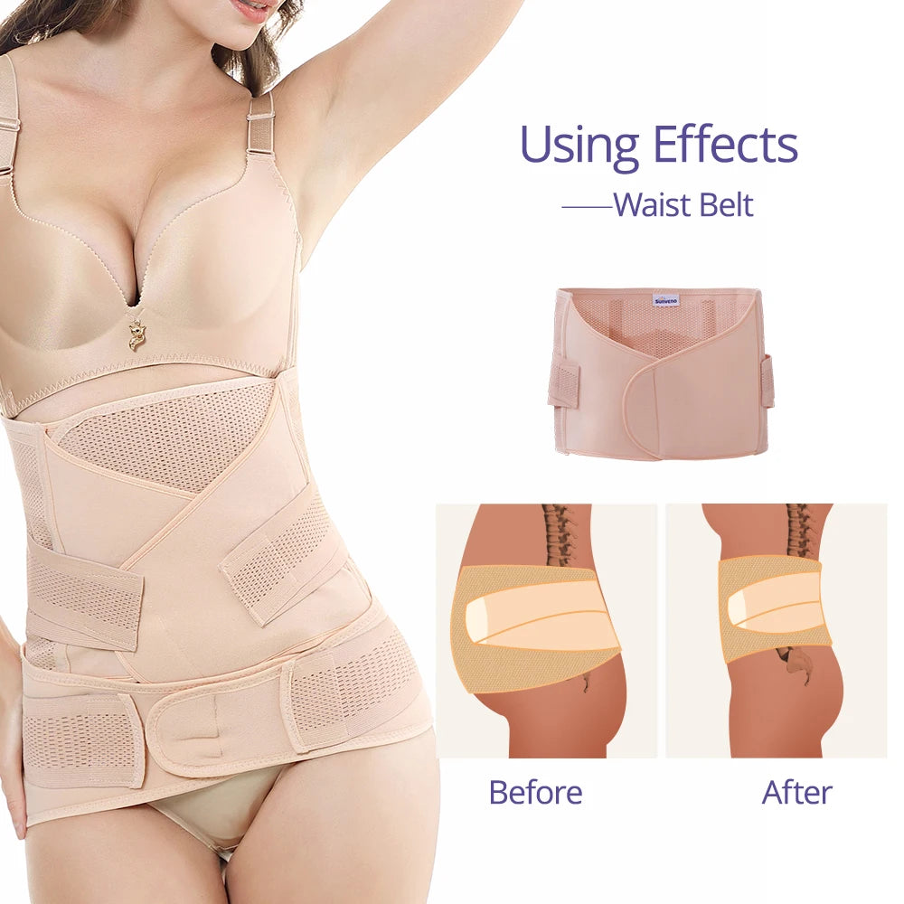 Sunveno 3in1 Postpartum Belly Belt for Abdominal Recovery Shapewear
