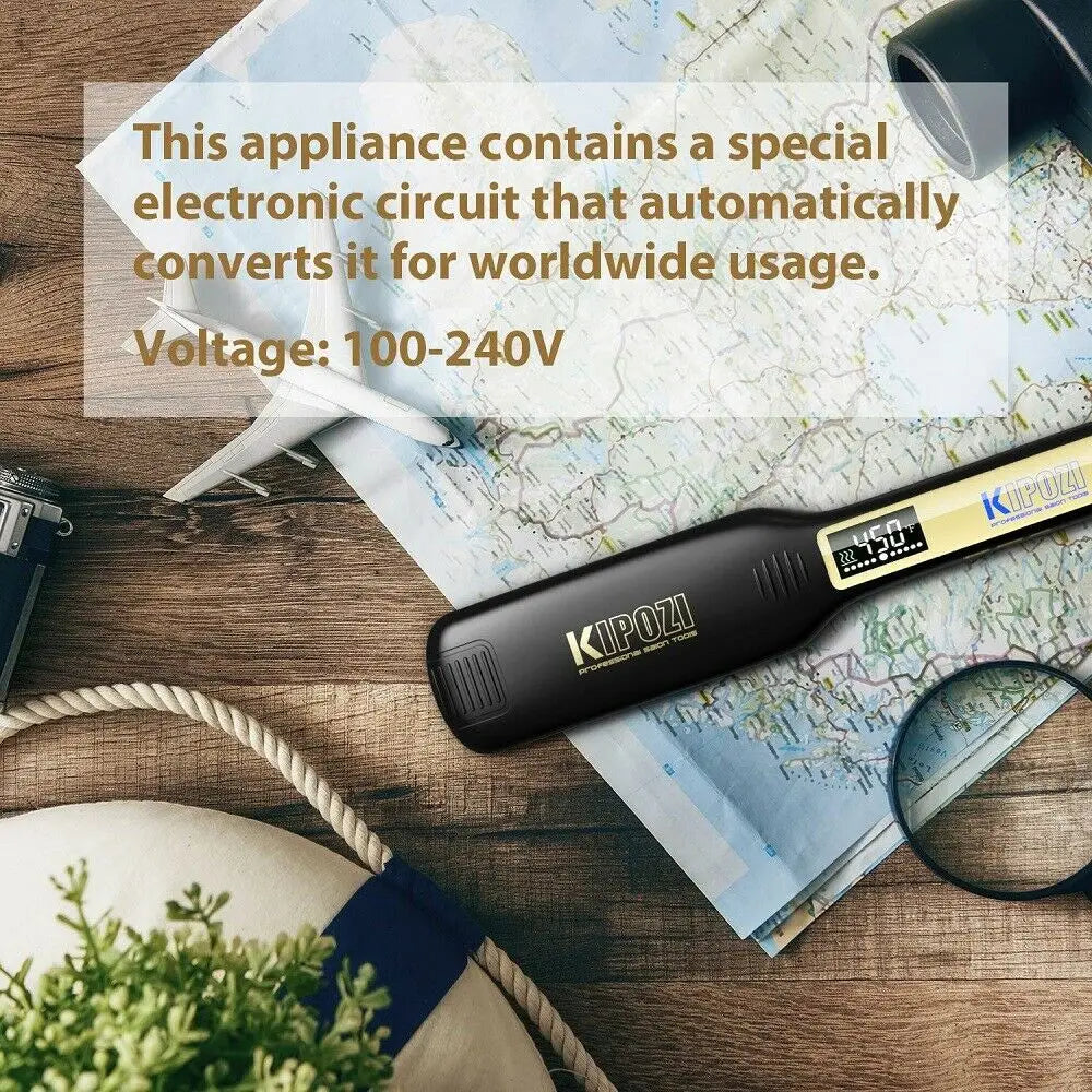 Fairywill Titanium Hair Straightener With Digital LCD Display Dual Voltage