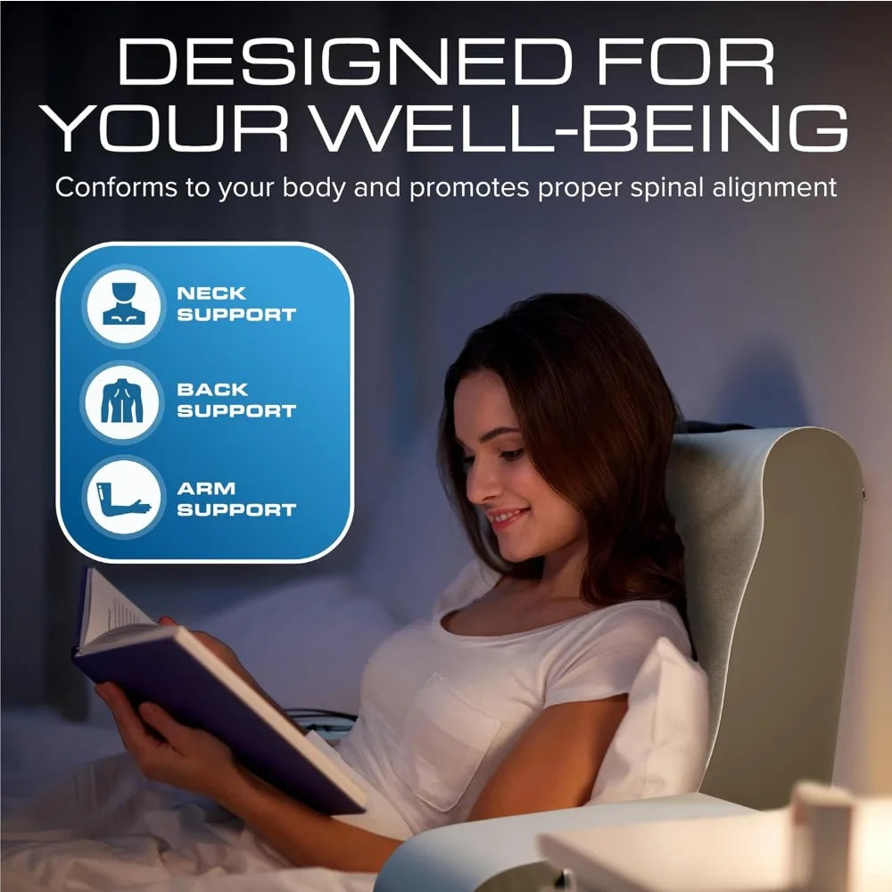 Wedge Reading Pillow With Arms for Bed and TV Backrest