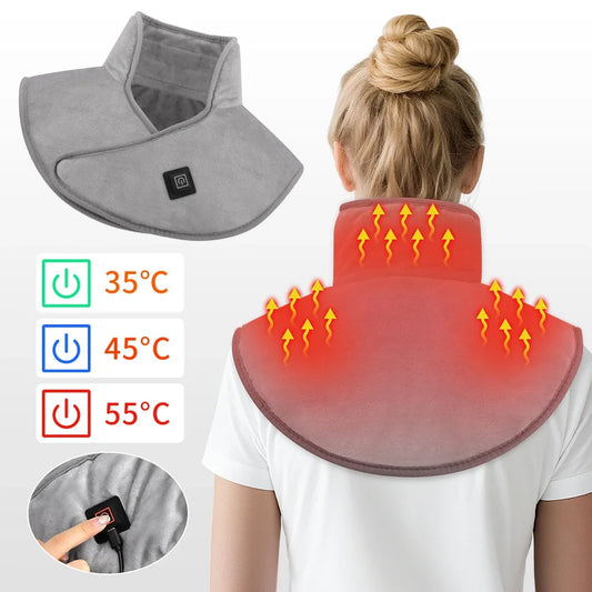 PASTSKY Electric Heating Shoulder Neck Pad Cervical Wrap