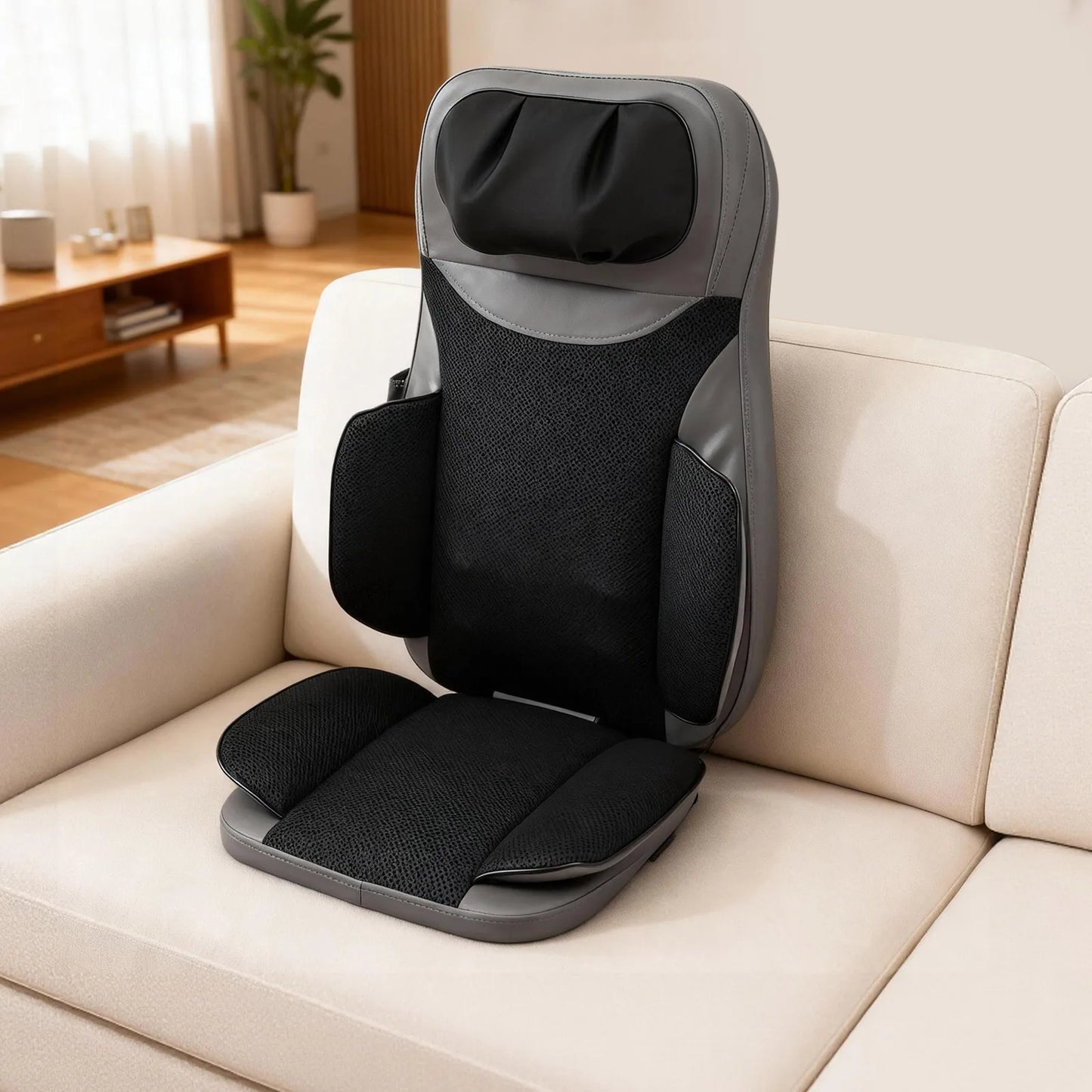 Heated Massage Cushion 5-In-1 Back Massager Pad Shiatsu Vibration