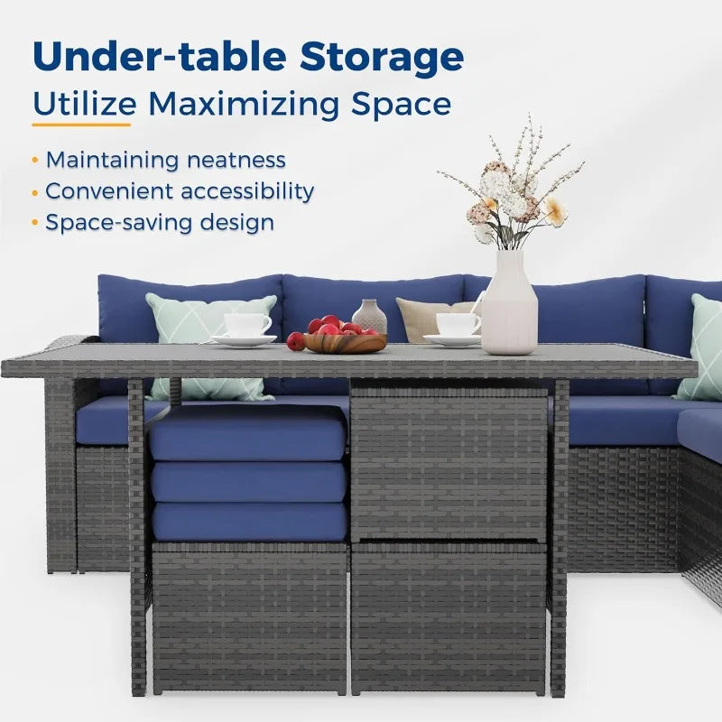 OEING Wisteria Lane Outdoor Patio Furniture Set 7 Piece