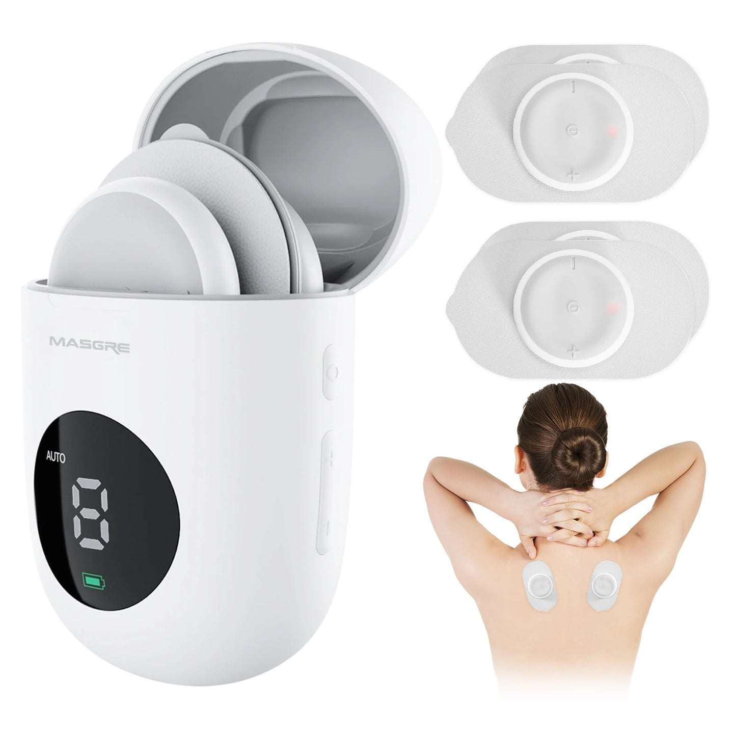 MASGREE Wireless TENS EMS Unit With Pads For Electric Stimulation