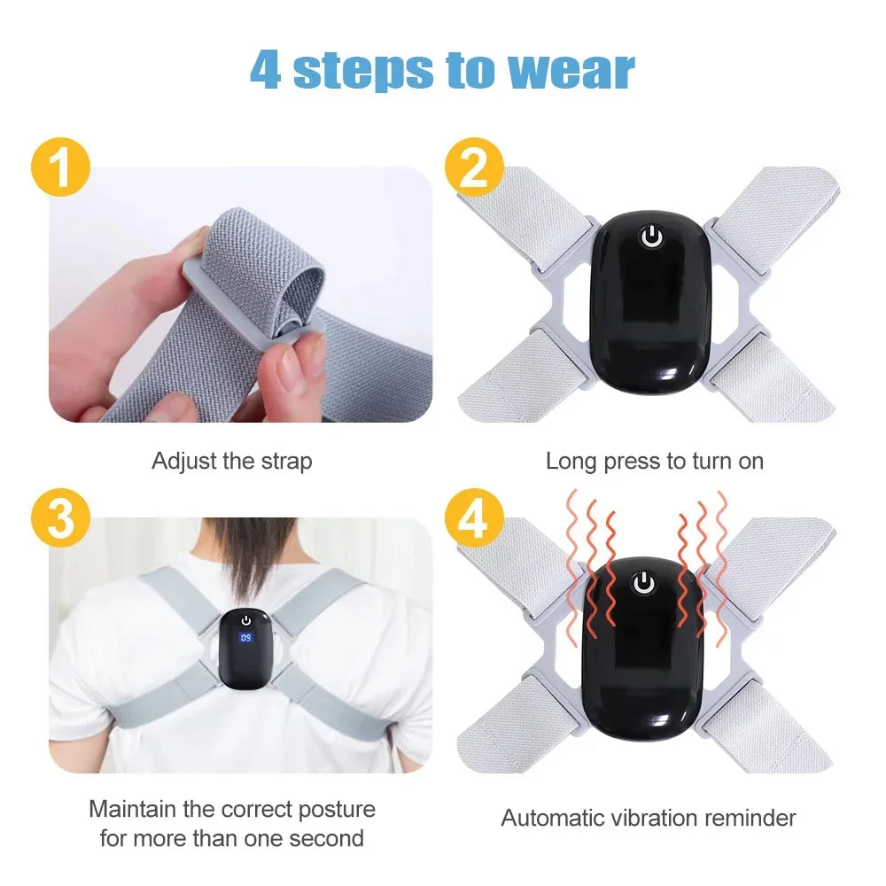Smart Posture Corrector Belt With Sensor Vibration For Back Support