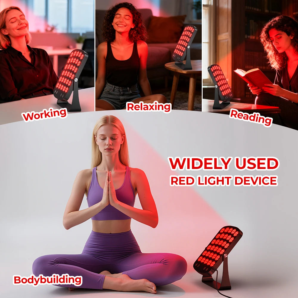 Lighted Makeup Mirror With Red And Near Infrared Therapy LEDs