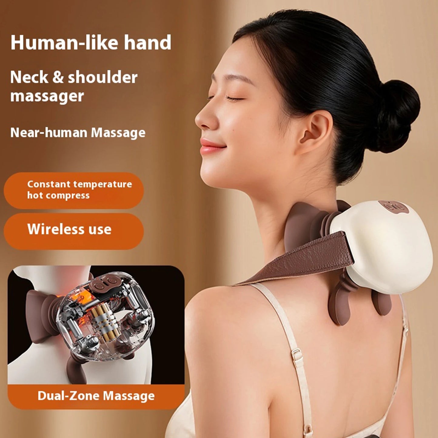 Shoulder Massager With Heat Shiatsu For Neck And Back Rechargeable