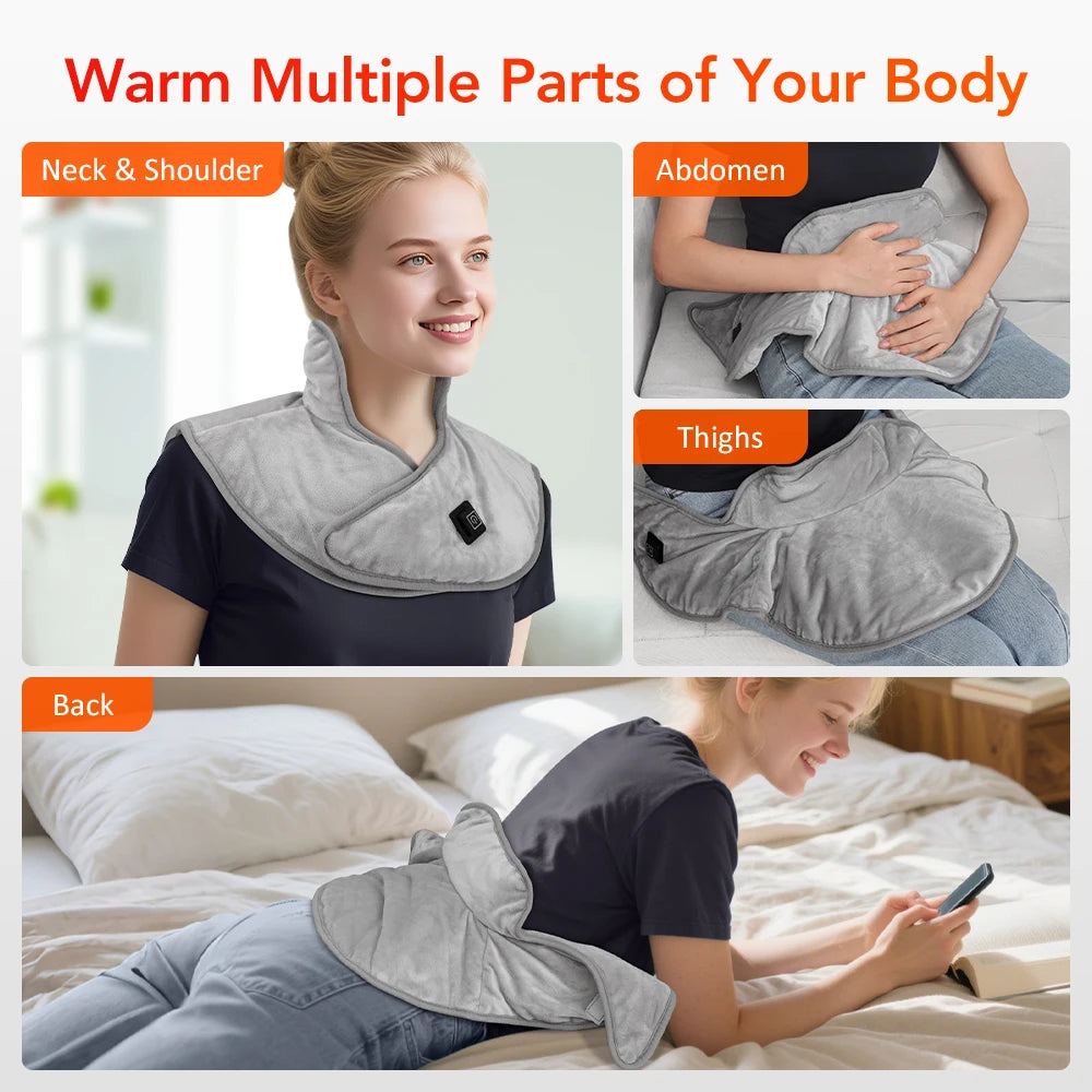 PASTSKY Electric Heating Shoulder Neck Pad Cervical Wrap