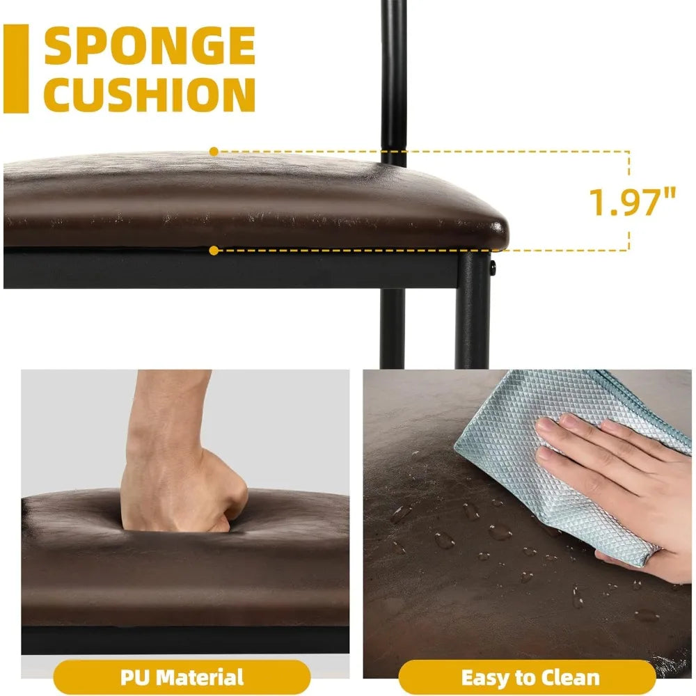 Modern Upholstered Dining Chairs 4 With Leather And Metal Legs