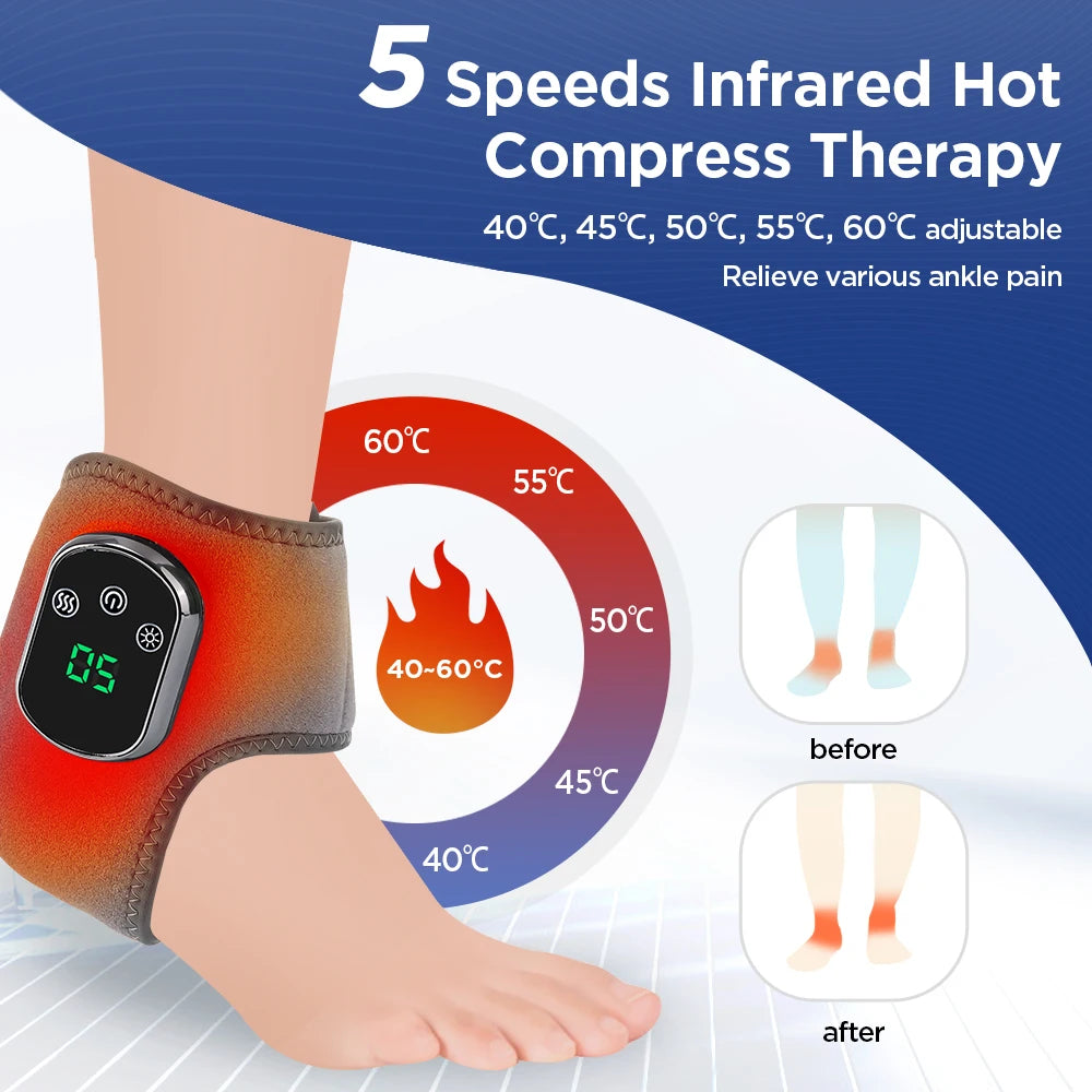 PastSky Electric Foot Massager With Heated Vibration And Ankle Support