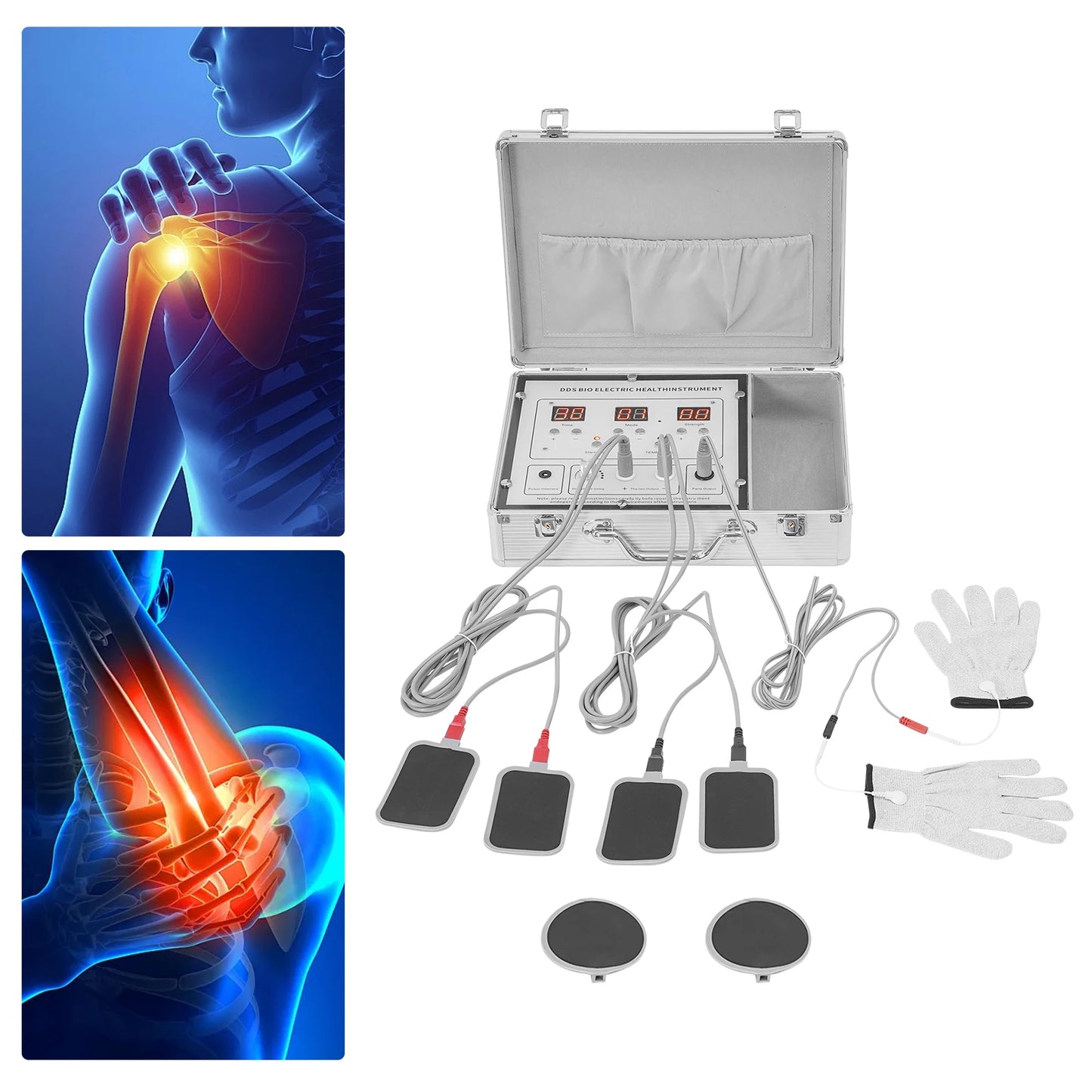 Glove Massager Bioelectric Pulse Traditional Chinese Meridian Massage 10 Modes