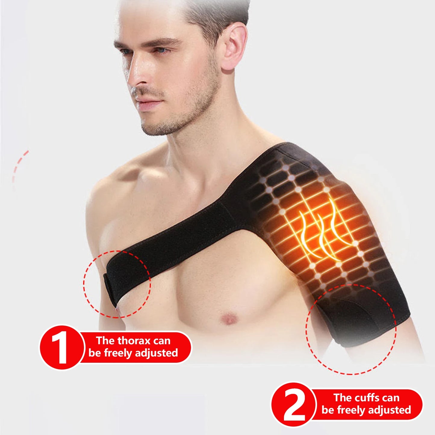 Self Heating Adjustable Shoulder Strap for Cervical Fatigue Relief