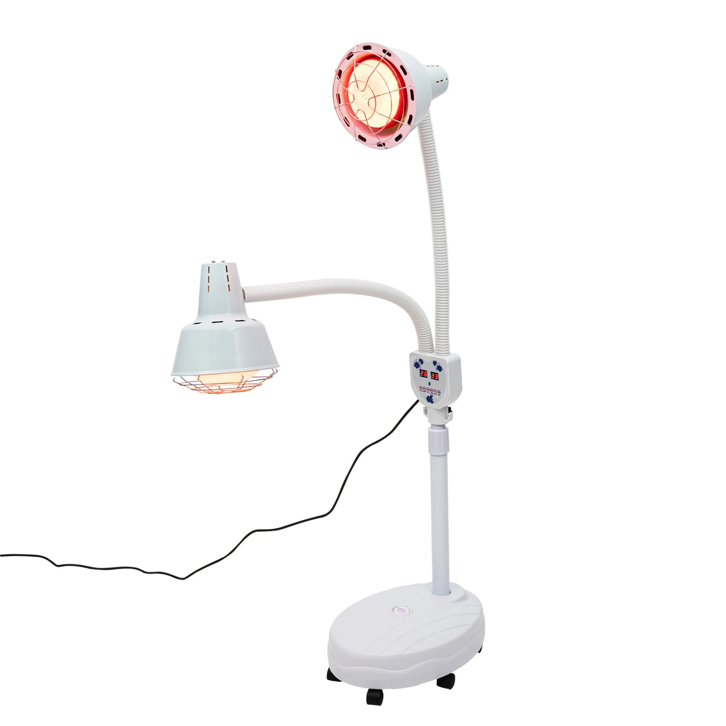 275W Double Head Infrared Therapy Lamp With 360 Degree Wheels