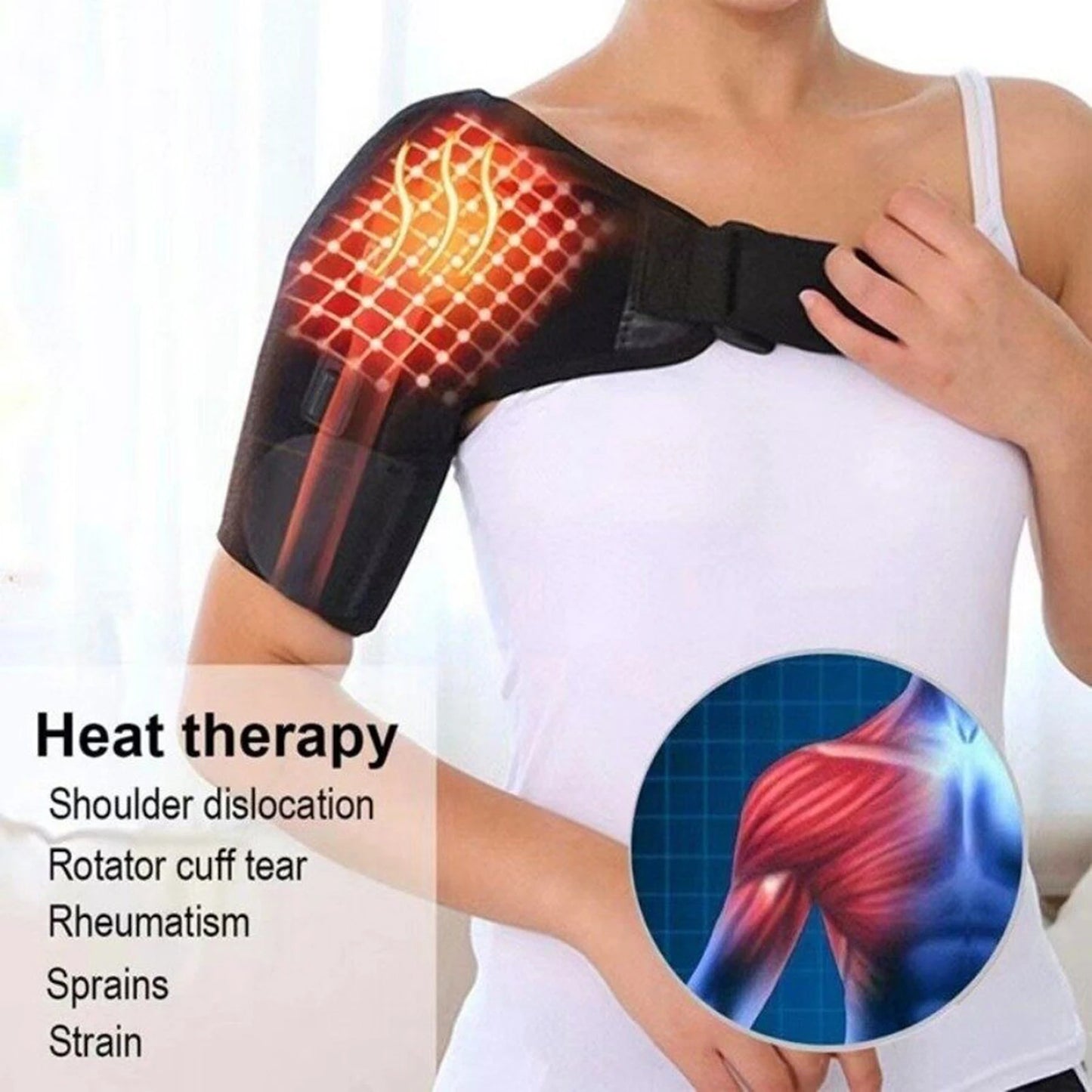 Self Heating Adjustable Shoulder Strap for Cervical Fatigue Relief