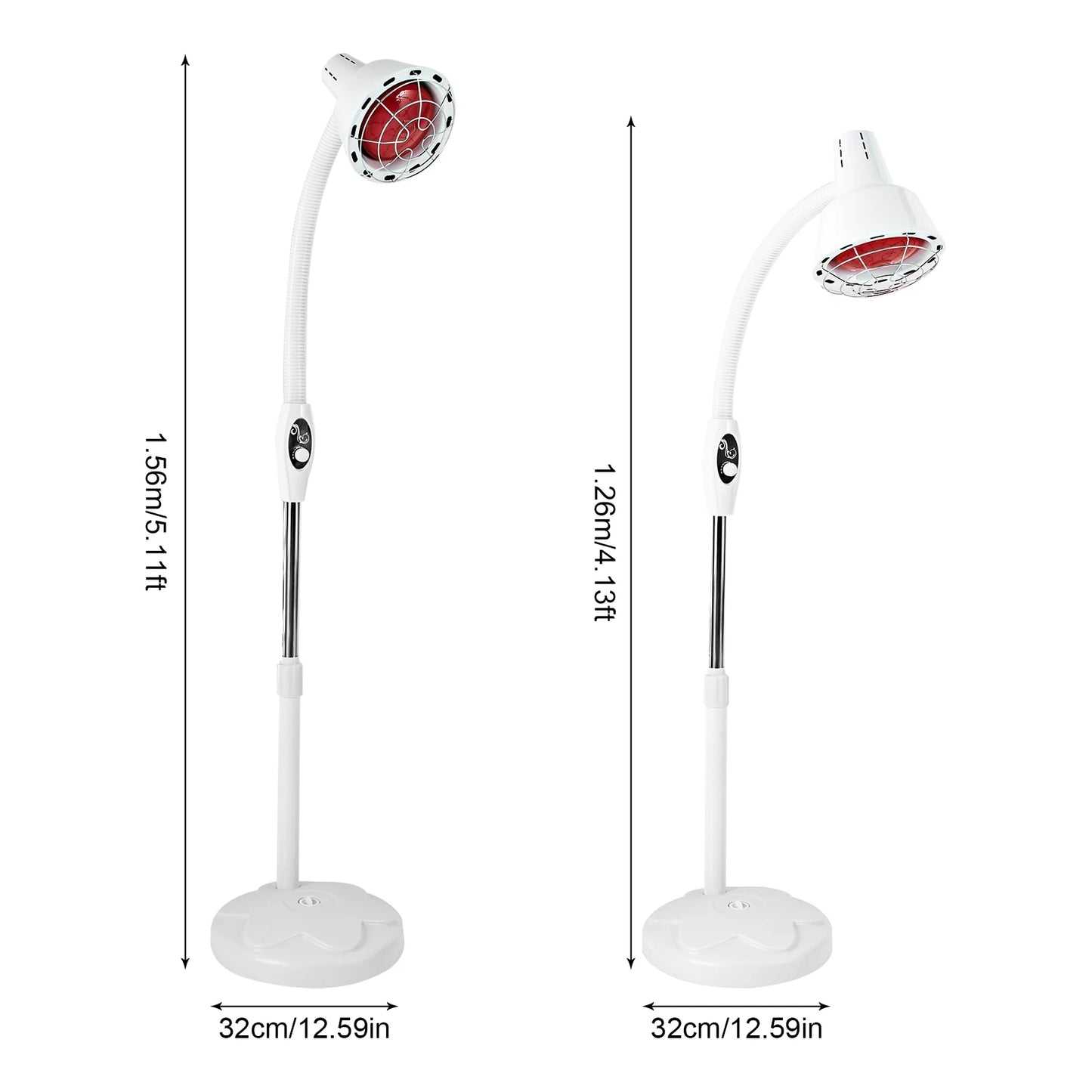 Infrared Light Therapy, 275W Near Infrared Heat Lamp Floor Stand Red Standing Lamp Set Therapy Bulb Muscle Pain Relief