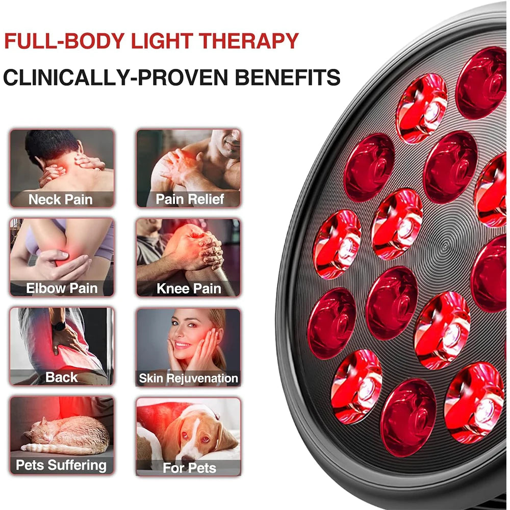 ZONGKUNG Light Therapy Lamp With Holder 660nm 850nm Infrared Combo