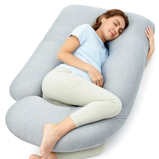 Pregnancy Pillow With Cooling Cover U Shaped Full Body Support