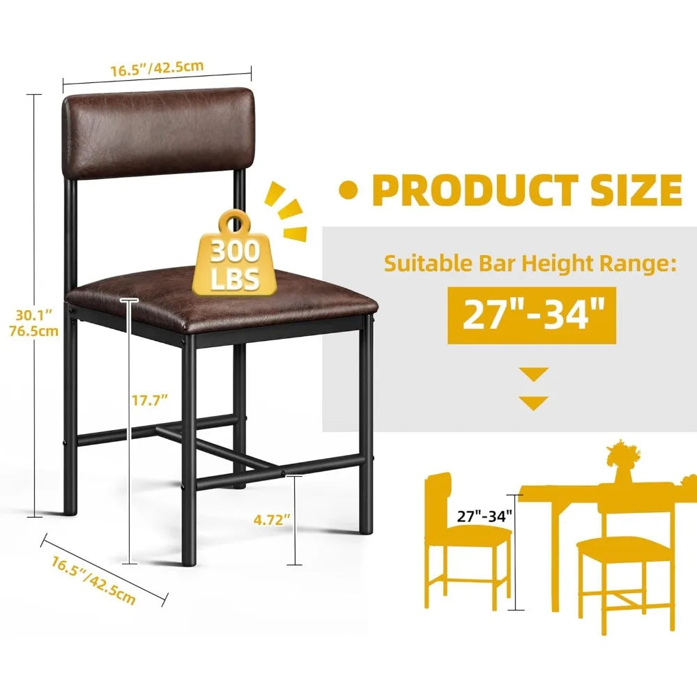 Modern Upholstered Dining Chairs 4 With Leather And Metal Legs