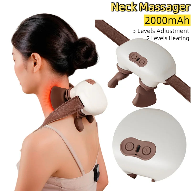 Shoulder Massager With Heat Shiatsu For Neck And Back Rechargeable