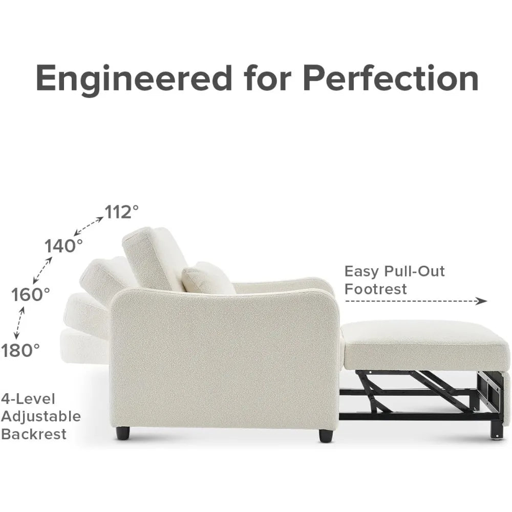 Sophie Multifunctional Convertible Sleeper Chair Sofa Bed With Adjustable Features