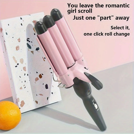 Triple Barrel Corkscrew Curling Wand Ceramic Frizz Reduction Global Voltage