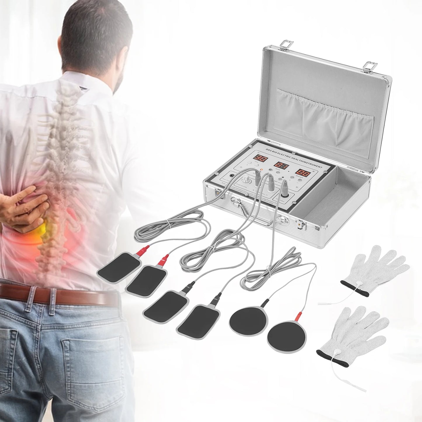 Glove Massager Bioelectric Pulse Traditional Chinese Meridian Massage 10 Modes