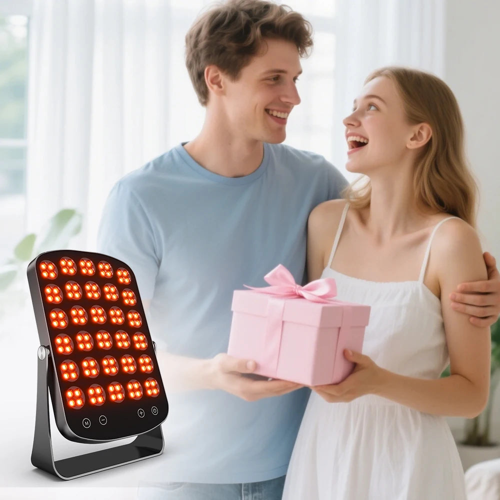 Lighted Makeup Mirror With Red And Near Infrared Therapy LEDs