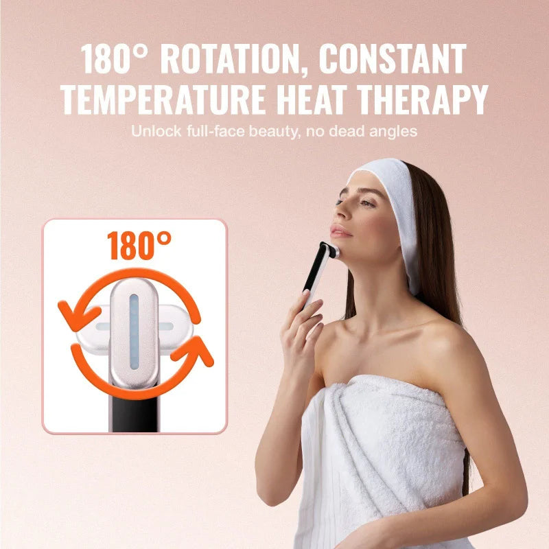 LED Light Therapy Wand for Facial With Heating Microcurrent Massage