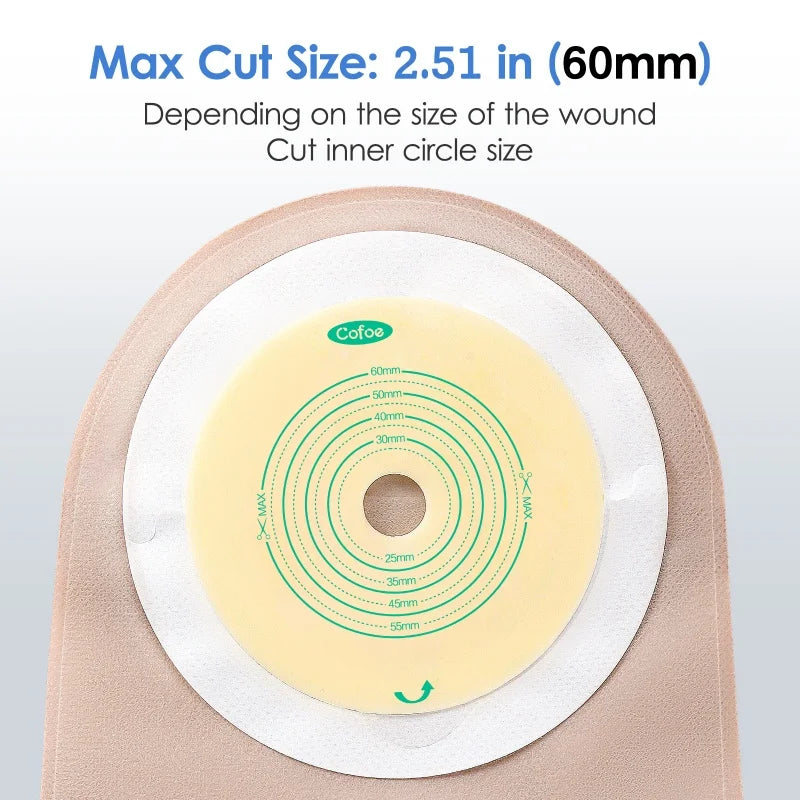 Cofoe 10 Pack Colostomy Bags for Adults Ostomy Pouch