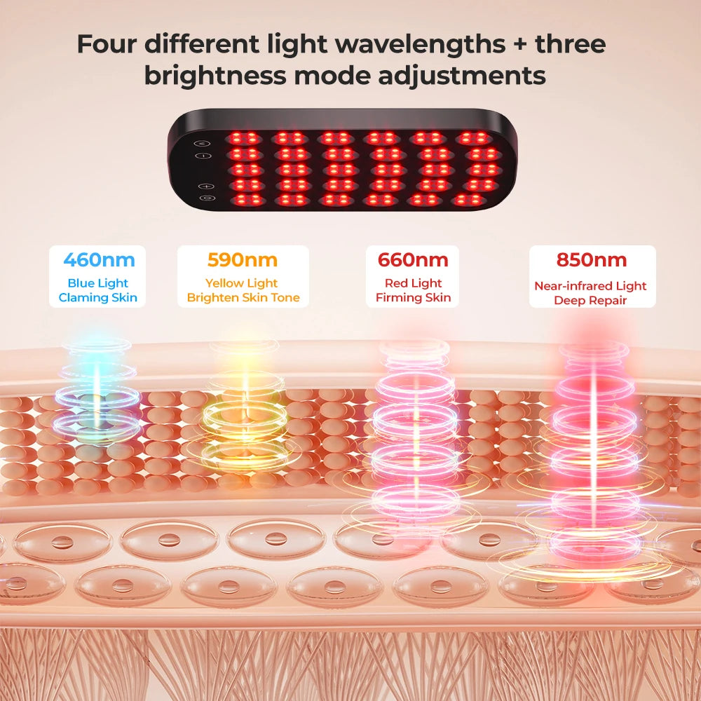 Lighted Makeup Mirror With Red And Near Infrared Therapy LEDs