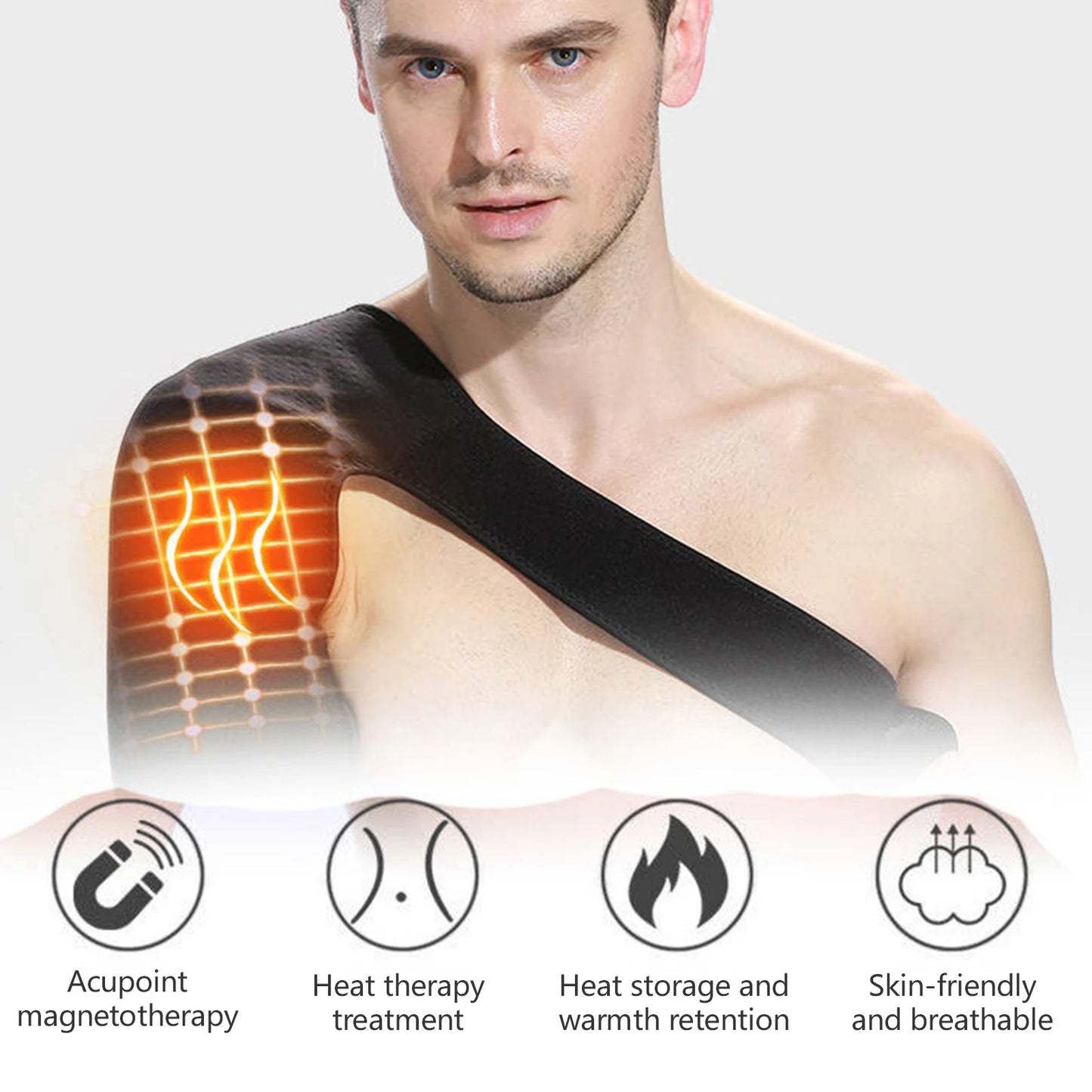 Self Heating Adjustable Shoulder Strap for Cervical Fatigue Relief