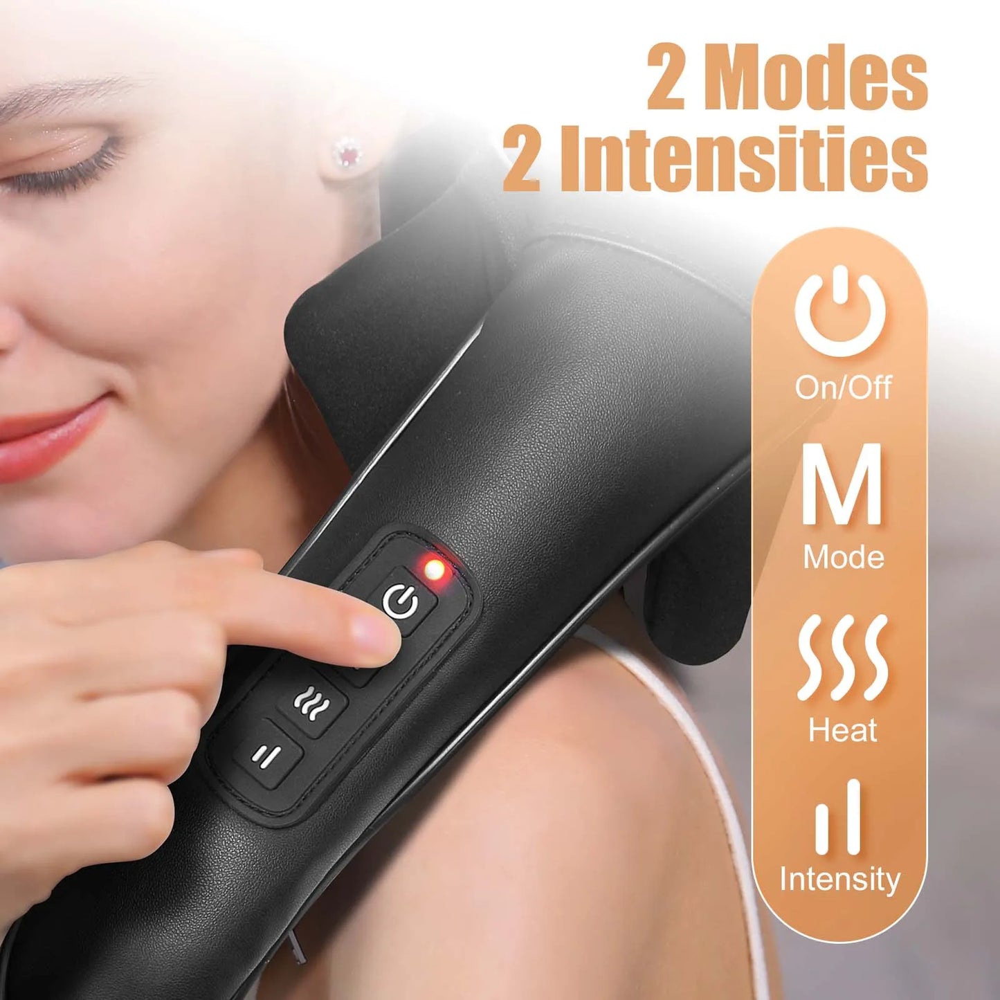 MASGREE Shiatsu Back Neck Massager Cordless Shoulder Massager With Heat