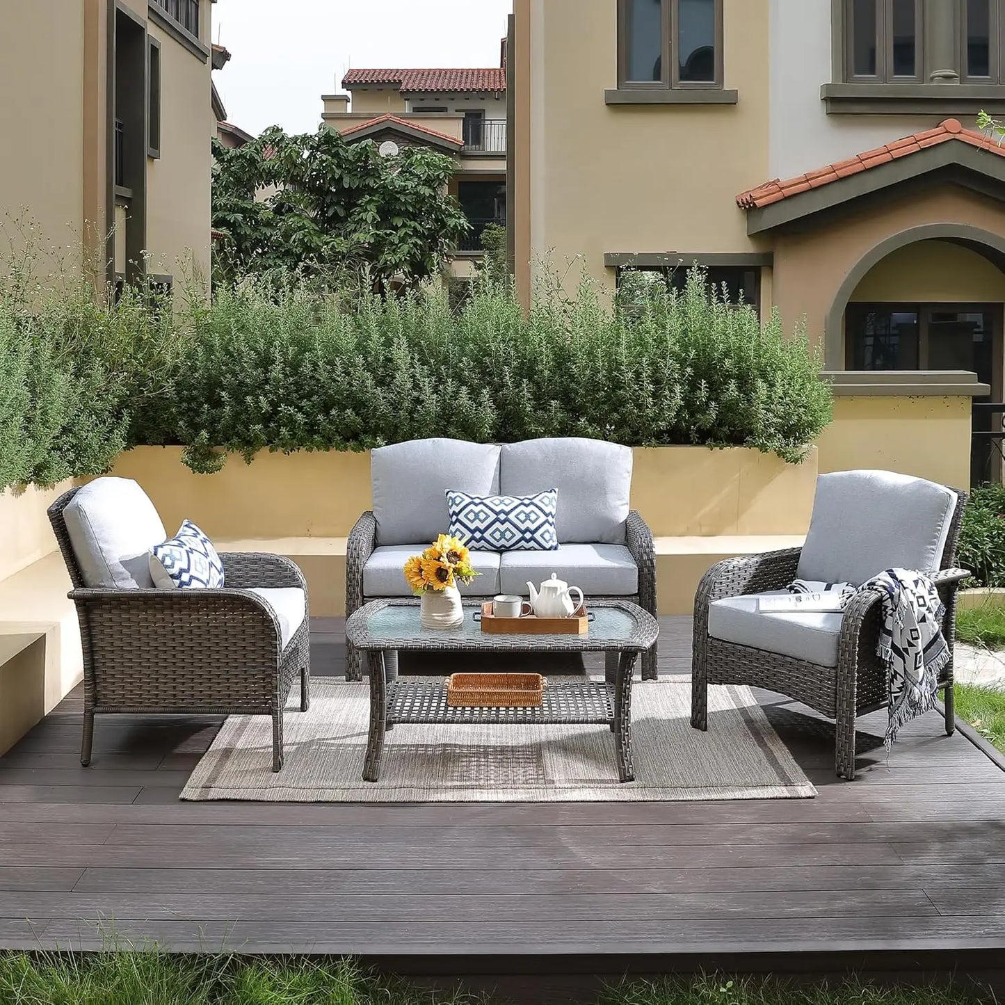 OEING Wisteria Lane Outdoor Patio Furniture Set 7 Piece