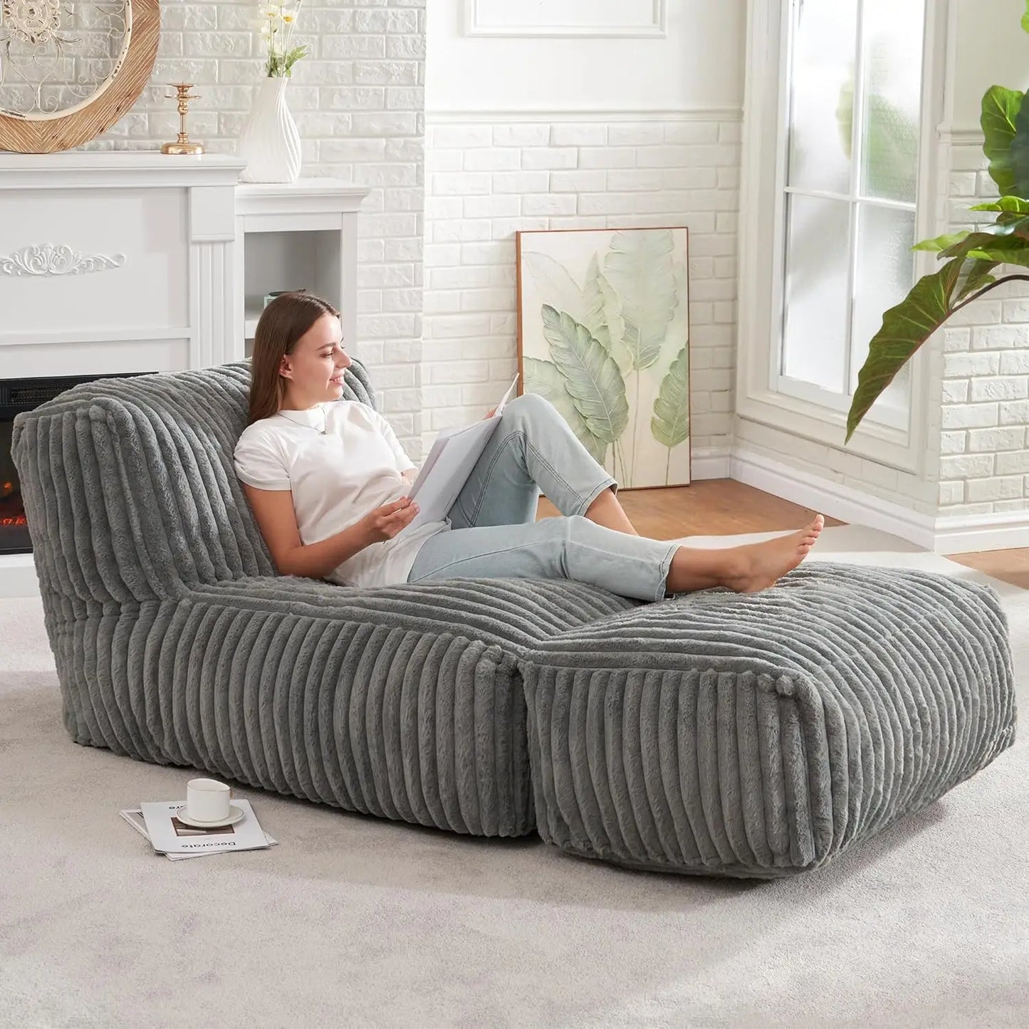 High Concerned Bean Bag Lounger With Memory Foam Filled
