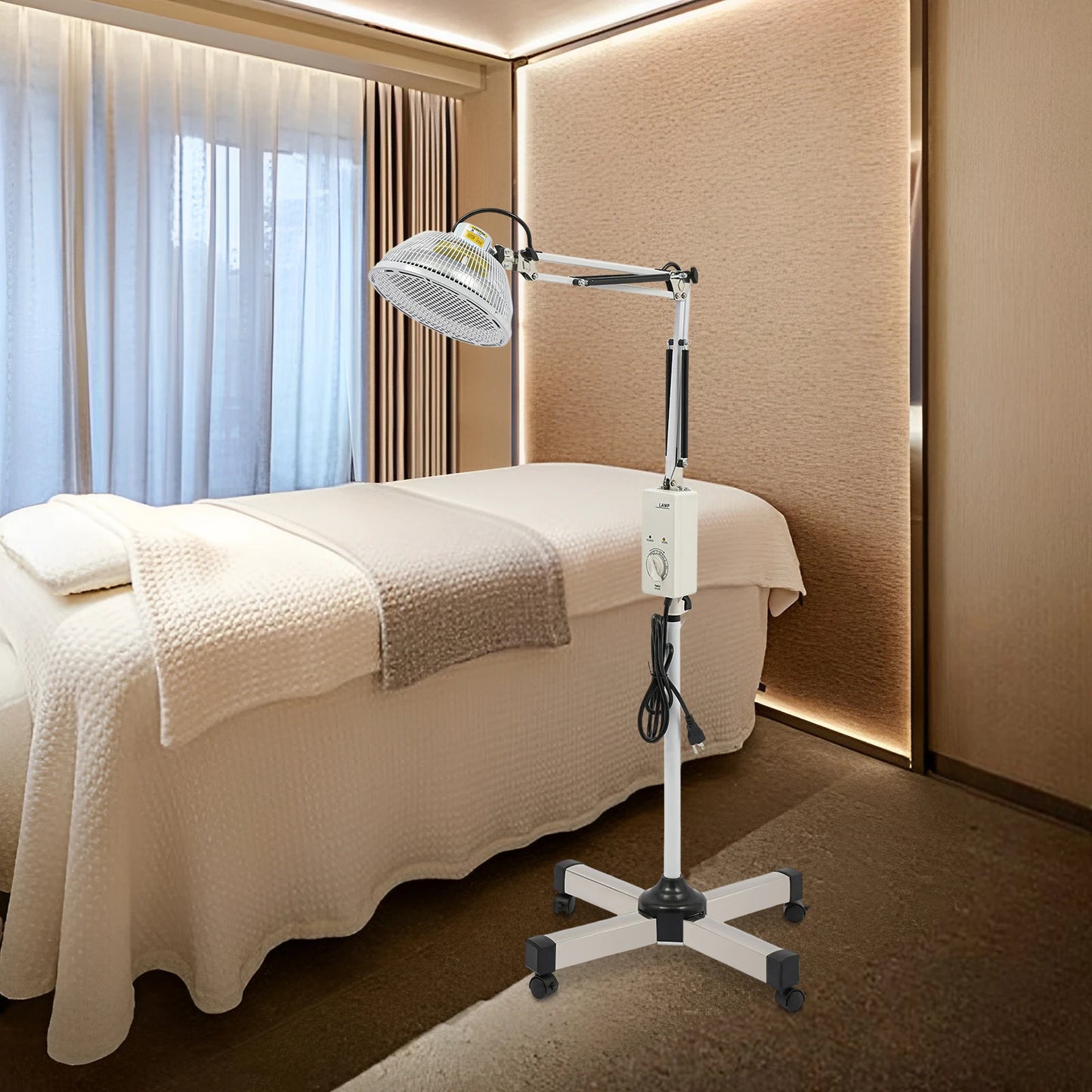 Bymaocar 250W Infrared Heat Therapy Mineral Lamp with Rotating Head
