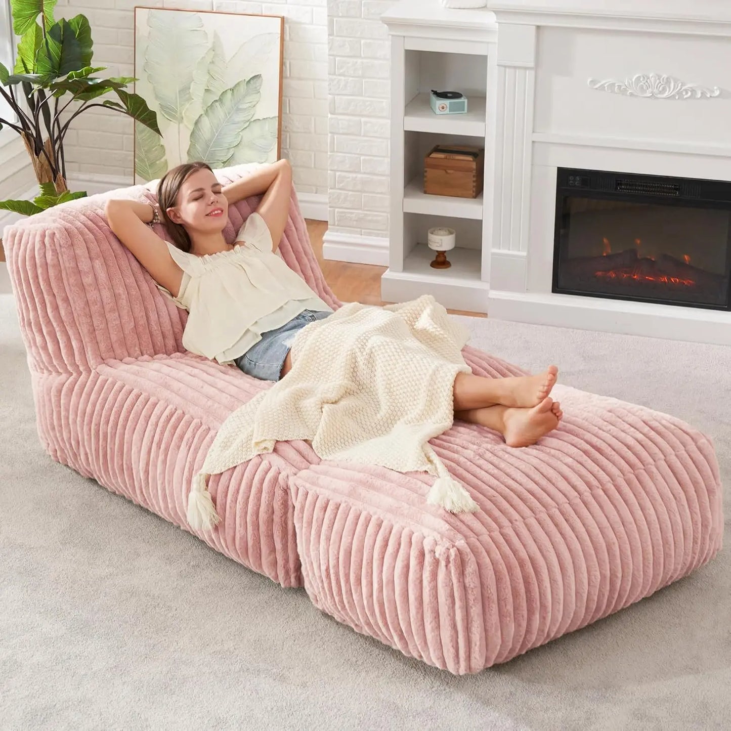 High Concerned Bean Bag Lounger With Memory Foam Filled