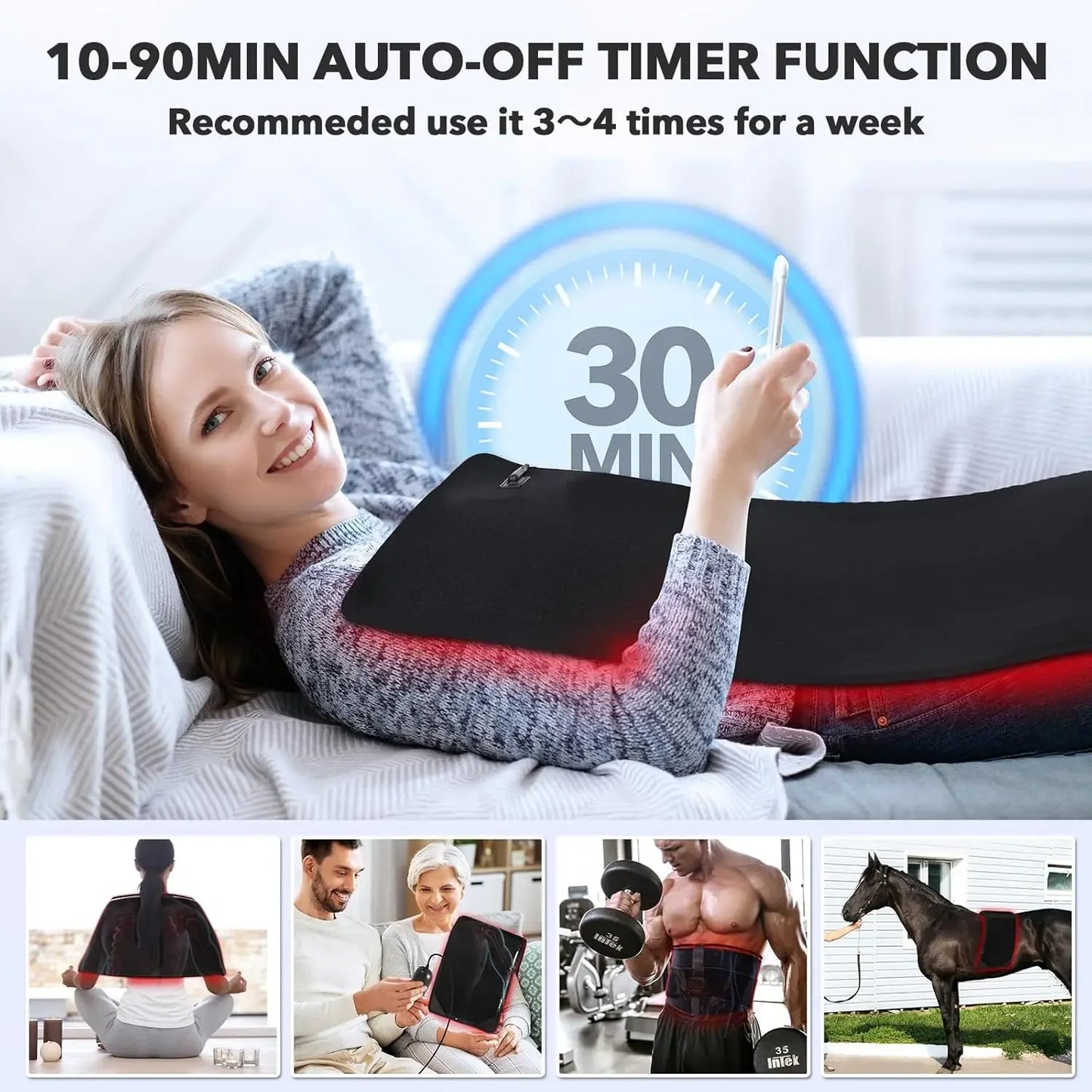 HLKGO Near Infrared Light Therapy Mat for Deep Healing