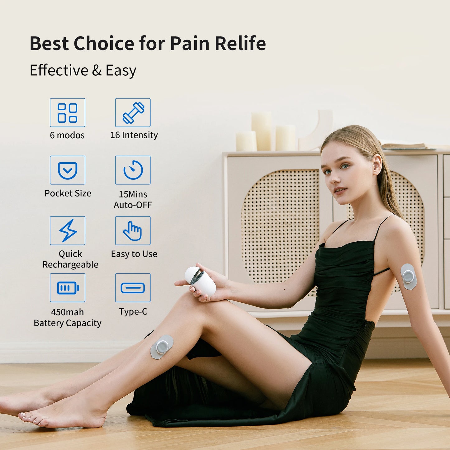 MASGREE Wireless TENS EMS Unit With Pads For Electric Stimulation
