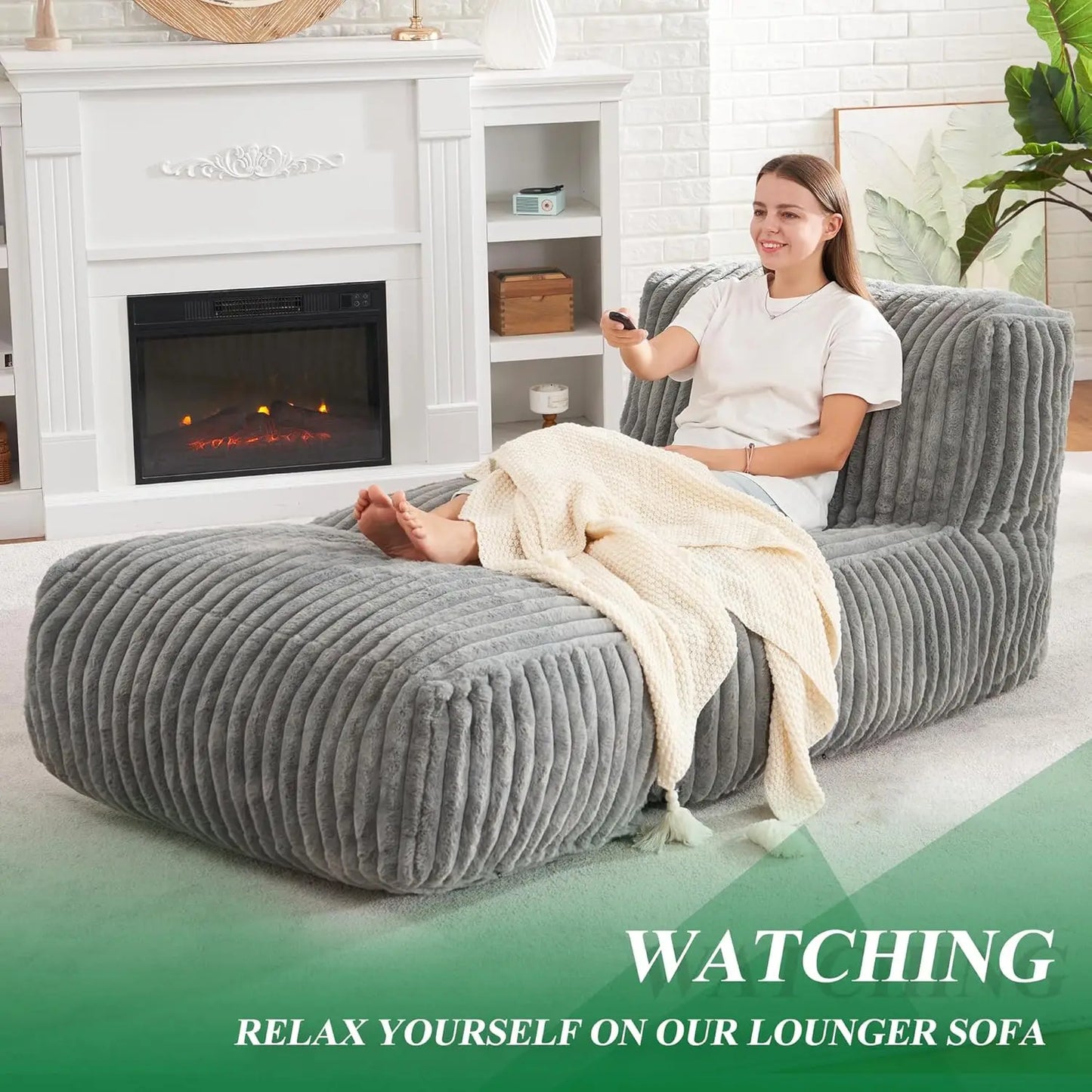 High Concerned Bean Bag Lounger With Memory Foam Filled
