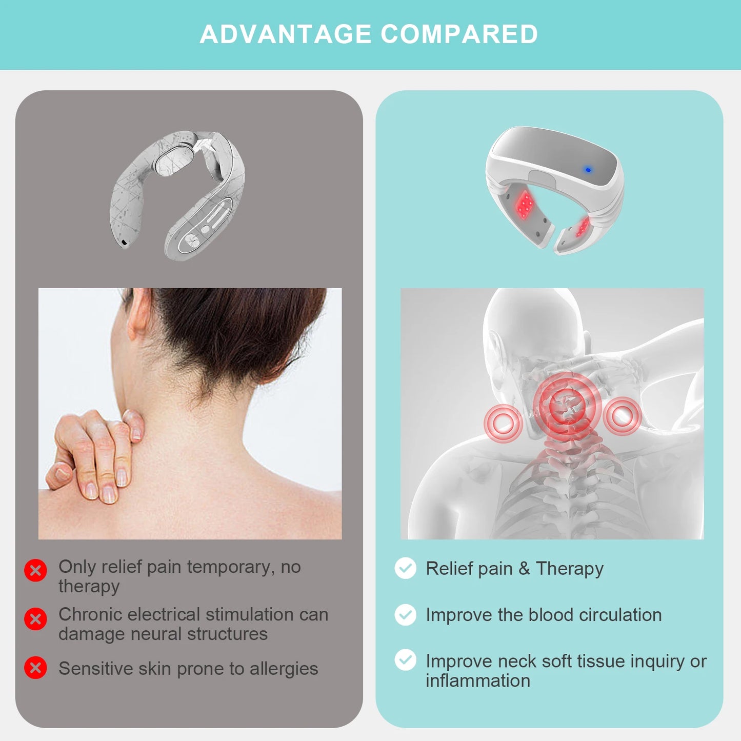 KTS 808nm LLLT Neck Pain Therapy Device 1800mAh Battery