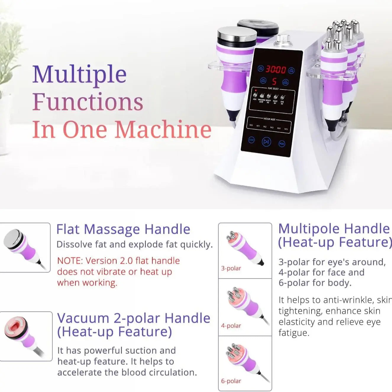 UNOISETION 5 In 1 Ultrasonic Cavitation Body Shaping Machine