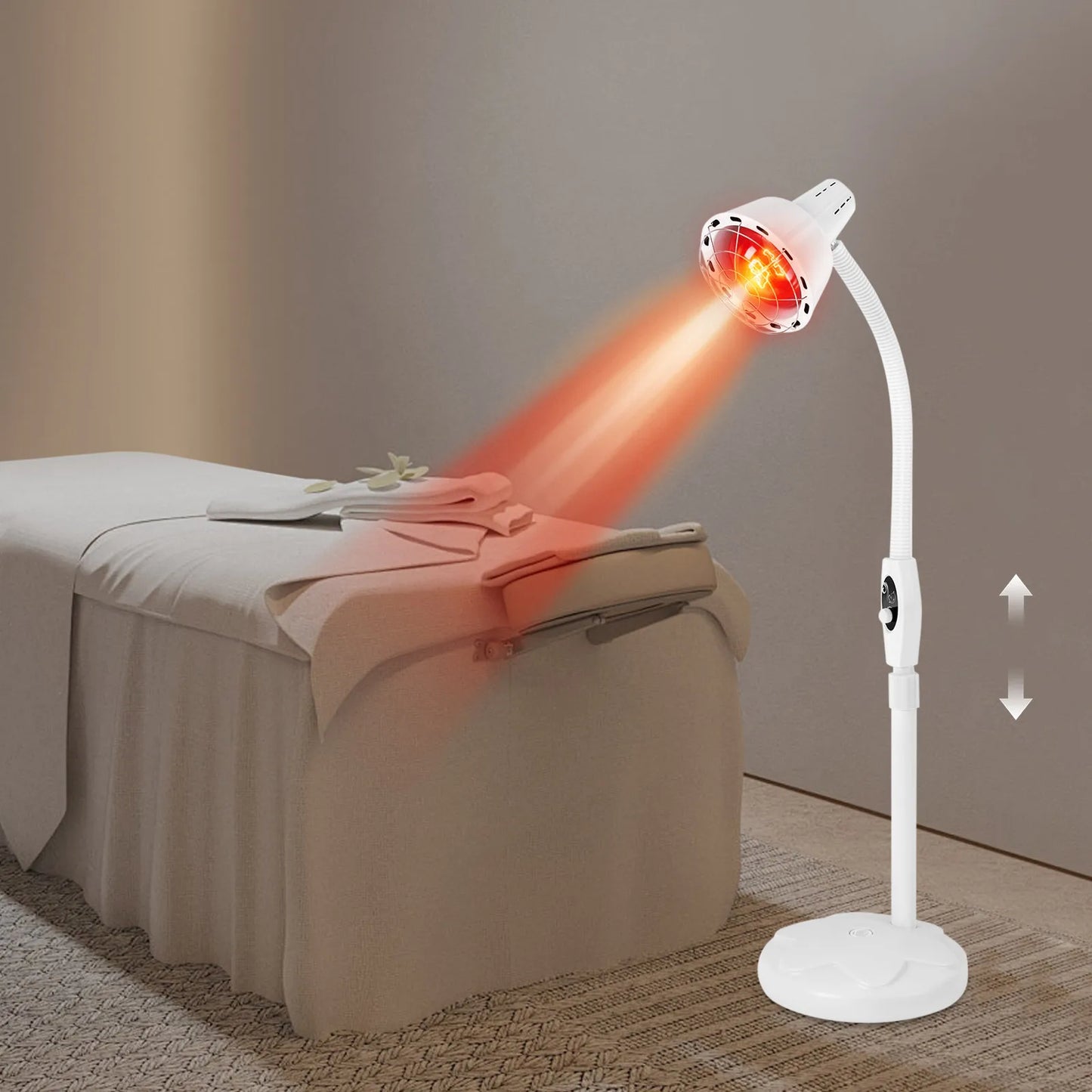 Infrared Light Therapy, 275W Near Infrared Heat Lamp Floor Stand Red Standing Lamp Set Therapy Bulb Muscle Pain Relief