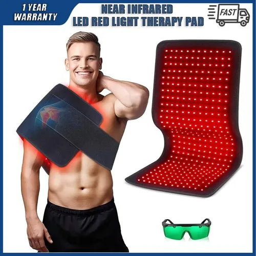 360pcs LED Red Light Therapy Area for Waist, Back, Abdomen, Knees, Wrists Mus for Pain Relief 660nm 850nm Red Infrared Light Pad