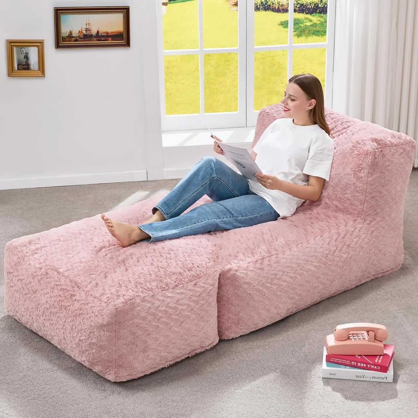 High Concerned Bean Bag Lounger With Memory Foam Filled
