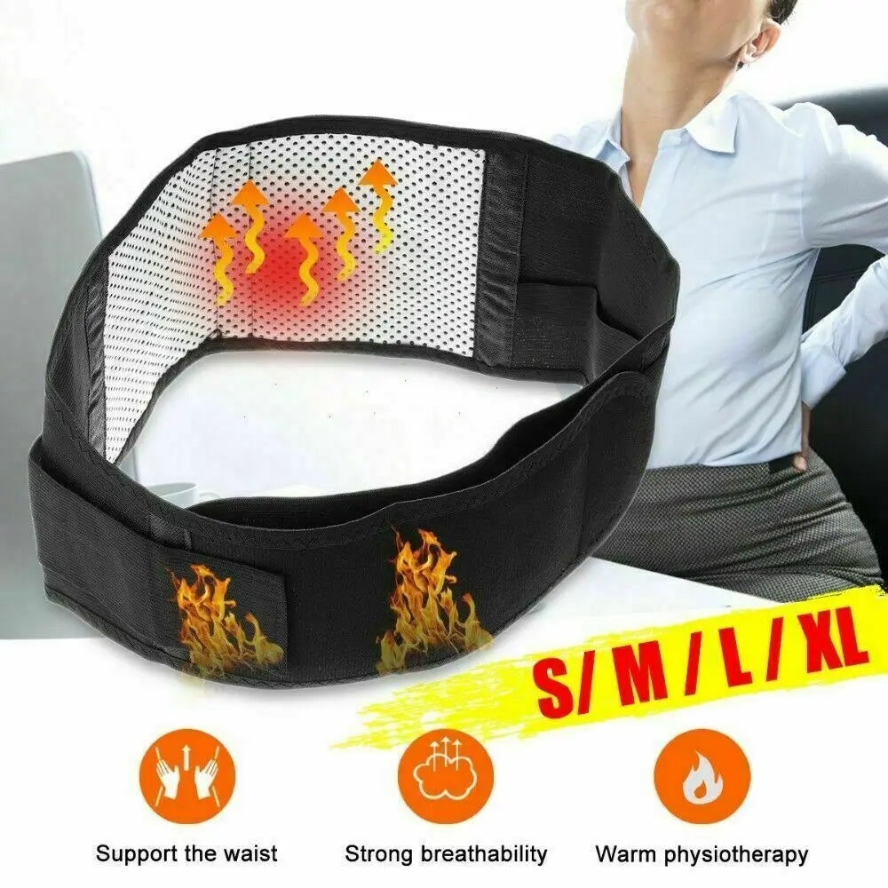 Unisex Magnetic Back Support Belt Self Heating Therapy Lumbar Brace